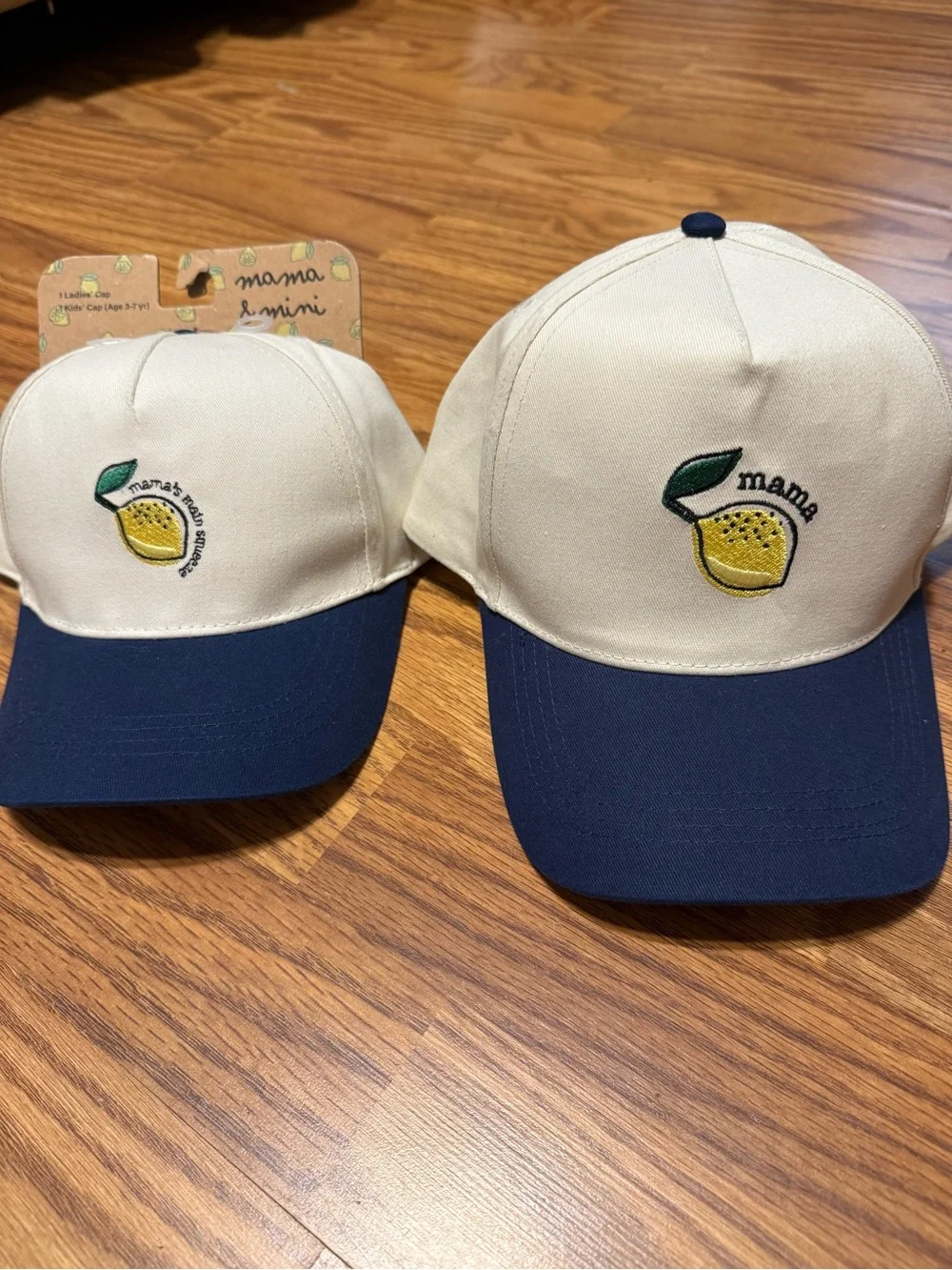 David and Young Mama & Mini Lemon Baseball Cap Matching Set - NWT